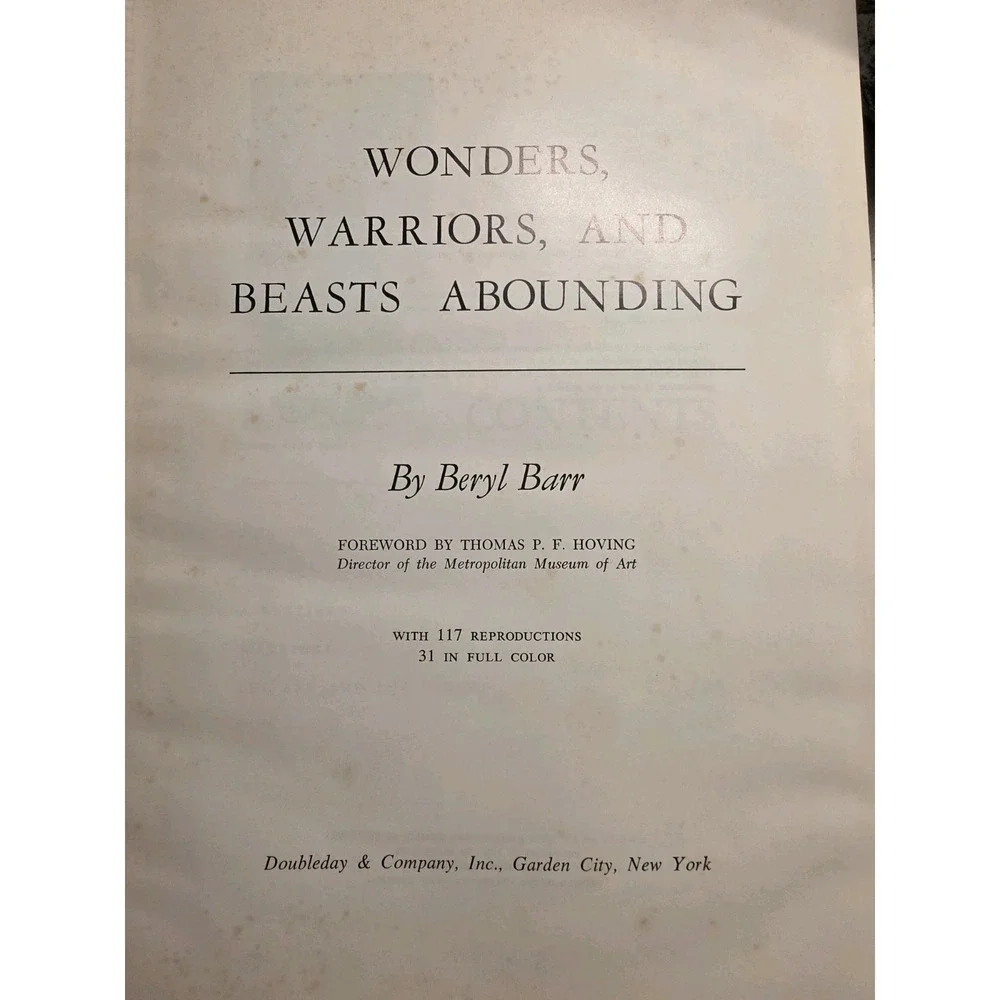 Wonders, Warriors, and Beasts Abounding by Beryl Barr HC/DJ, 1967